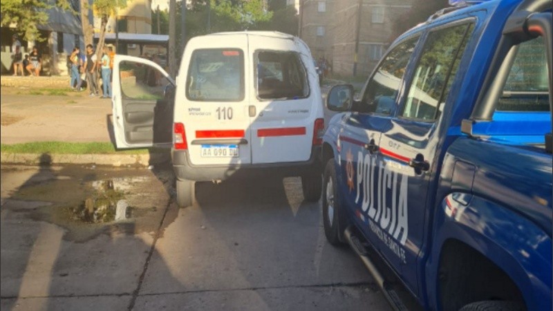 La camioneta desde la que se efectuaron los disparos.