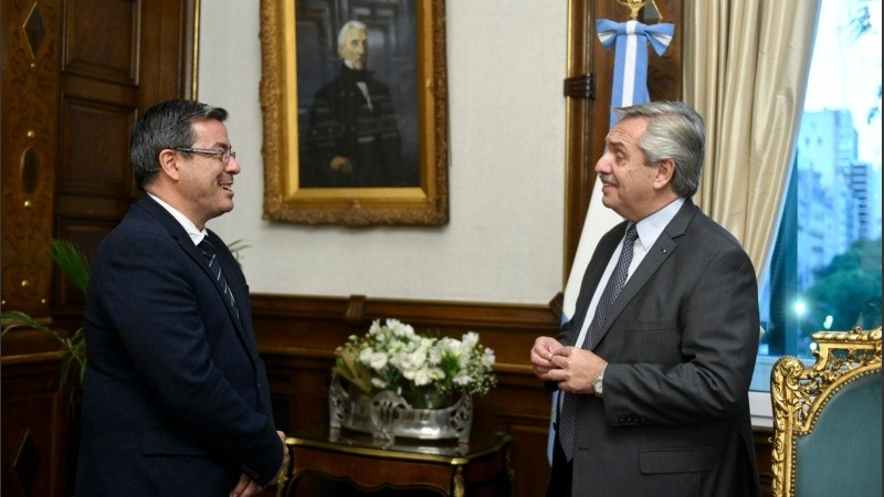 Germán Martínez, recibido por el presidente luego de su designación en Diputados