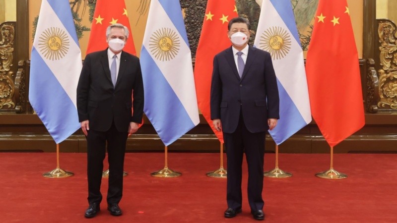 Alberto Fernández en su reunión con Xi Jinping.
