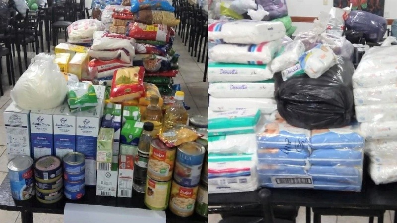 Una gran cantidad de alimentos, ropa y medicamentos fueron donados para la colecta.