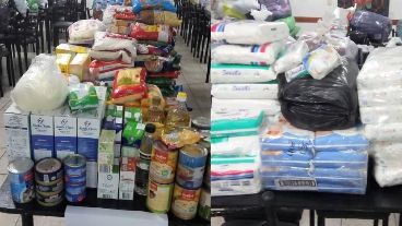 Una gran cantidad de alimentos, ropa y medicamentos fueron donados para la colecta.