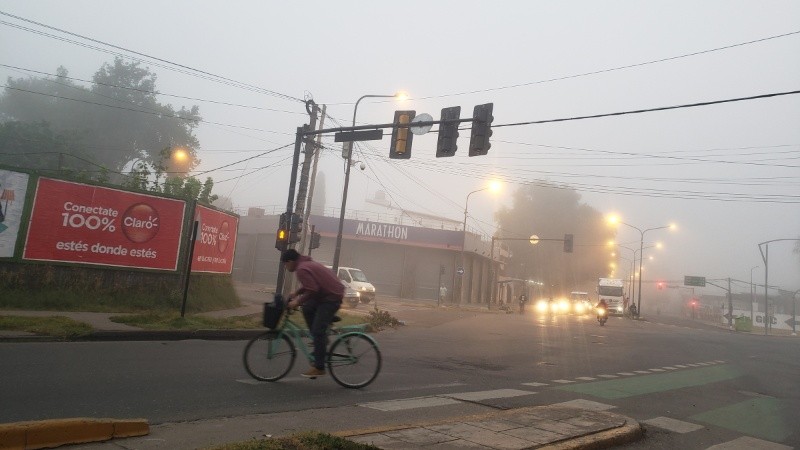 Mucha niebla esta mañana en el sur de la ciudad.
