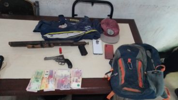 Los elementos incautados tras el robo en la zona norte.