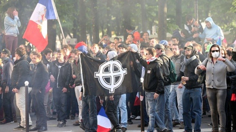 Una manifestación del GUD, el grupo de extrema derecha ligada al crimen de Aramburu.