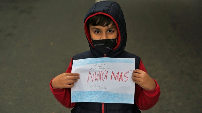 Muchos niños también dijeron presentes en la  marcha. 