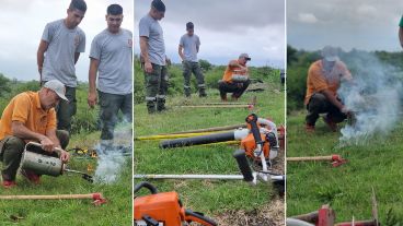 La capacitación tuvo una parte teórica y otra práctica antes de realizar el trabajo.