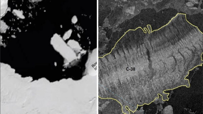 El desprendimiento dio origen a un nuevo témpano de hielo flotante denominado como iceberg C-38.