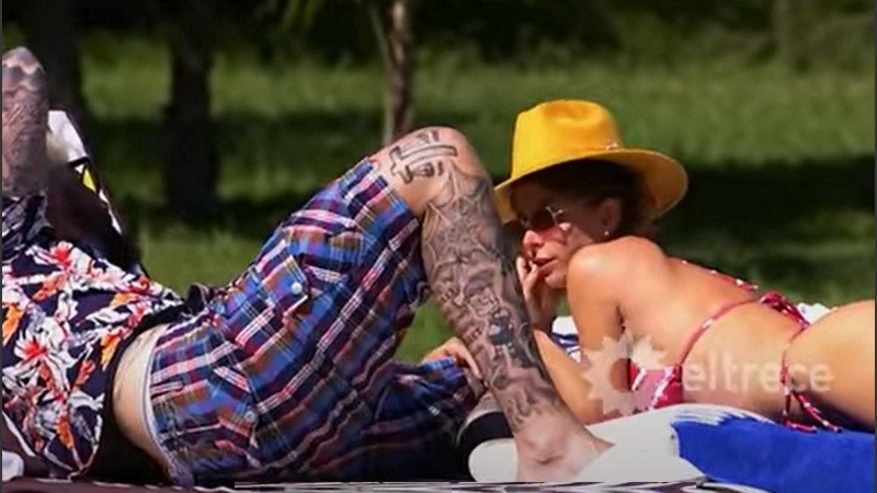 Alex Caniggia y Majo Martino en El hotel de los famosos