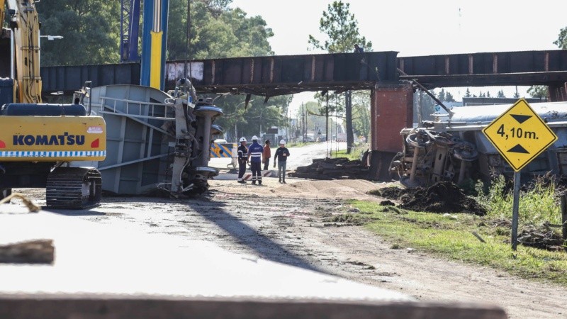 La escena del siniestro en el puente de la ruta 33