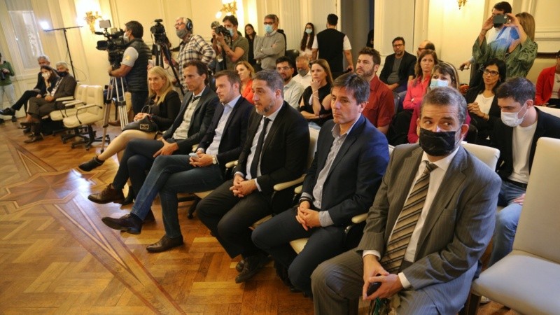 Javkin en la presentación de este miércoles por la mañana en la Municipalidad