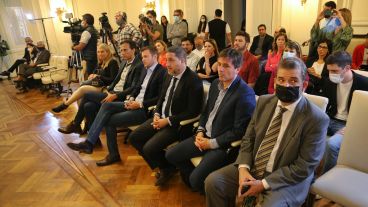 Javkin en la presentación de este miércoles por la mañana en la Municipalidad