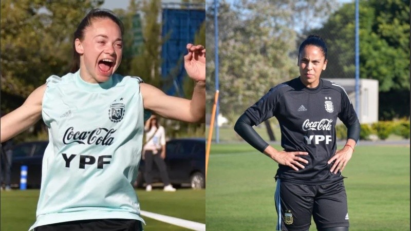 Imágenes de entrenamiento de Vanina Correa y Estefania Banini. 
