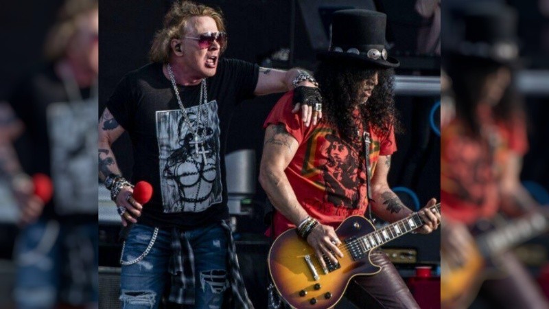 Axel Rose junto a Slash, dueño del 