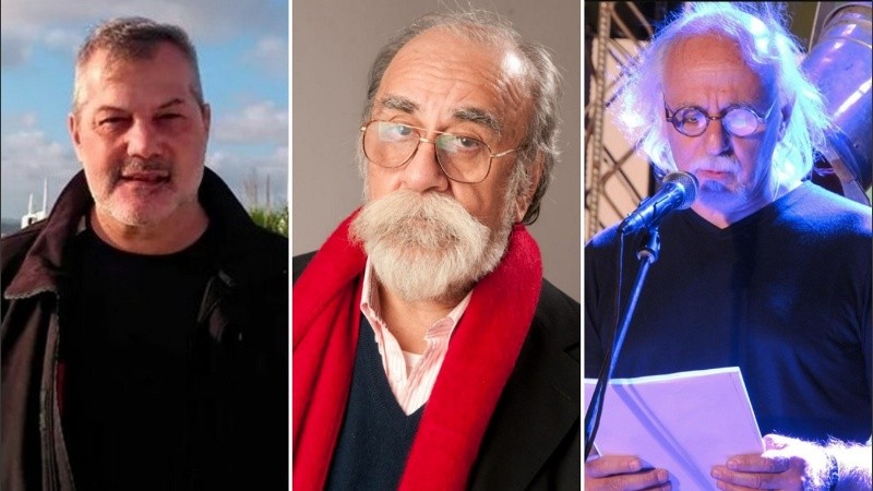 Los autores Néstor Fenoglio, Raúl Emilio Bigote Acosta y y Héctor Berenguer.