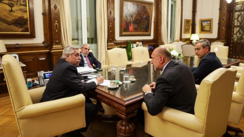 Perotti y Javkin participaron del encuentro junto a Alberto y Aníbal Fernández.