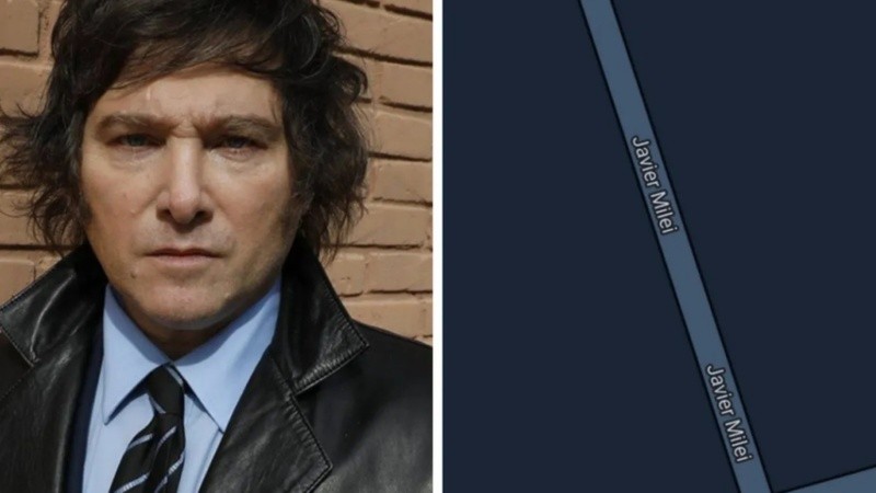 Javier Milei, junto a la calle con su nombre en Neuquén.