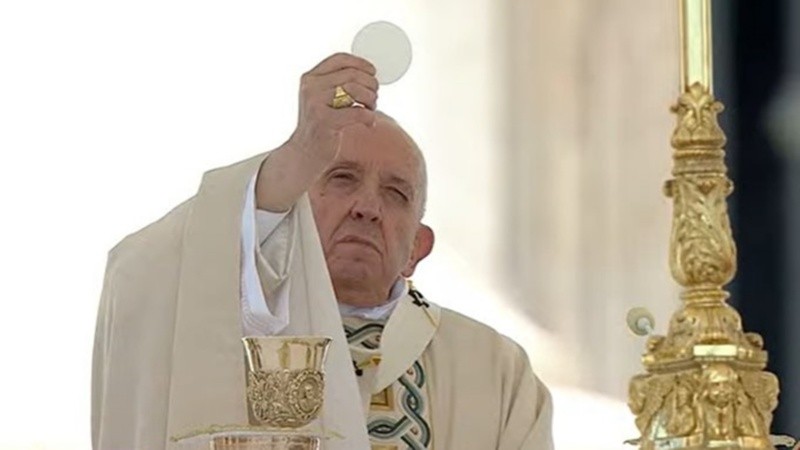 El Papa en la ceremonia de este domingo.