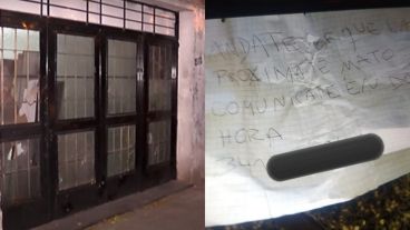 La nota que dejaron a los inquilinos atacados en Rueda al 3500 (El Tres).