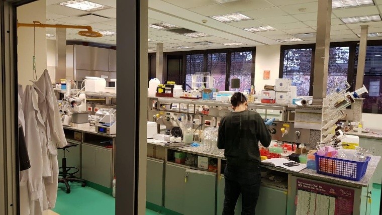 Instalaciones del Instituto de Investigaciones en Ingeniería Ambiental, Química y Biotecnología Aplicada, perteneciente a la Facultad de Química e Ingeniería de la UCA.