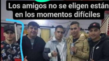 Integrantes de Los Monos en Piñero: Matías César, el Gordo Salomón, Rodríguez Granthon, Teletubi Delgado y el condenado Luis Lobos.