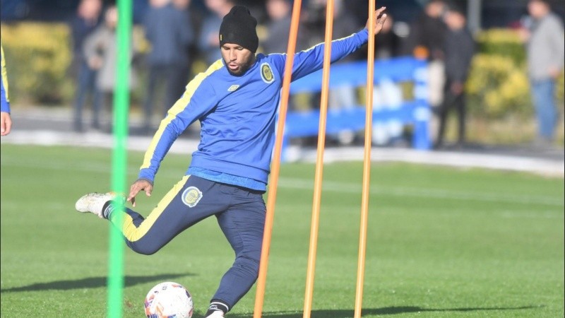 Walter Montoya en una de las prácticas de la semana en Ezeiza.