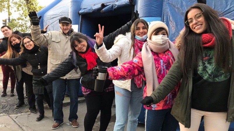 Todo el entusiasmo a pesar del termómetro bajo cero.