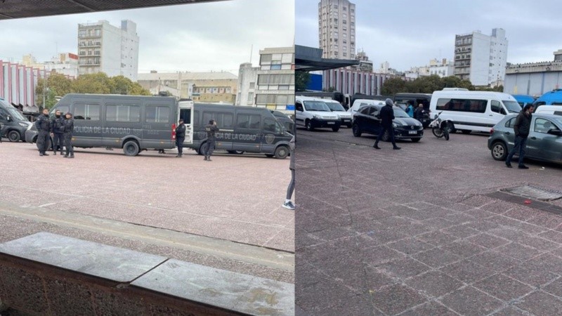 El despliegue de policías de la ciudad de Buenos Aires llamó la atención en el centro rosarino.