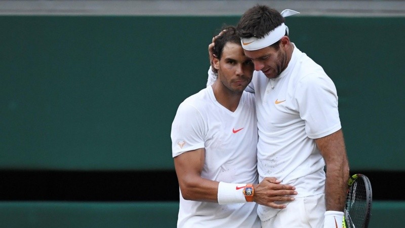 Nadal y Del Potro en uno de los tantos enfrentamientos que tuvieron como profesionales.