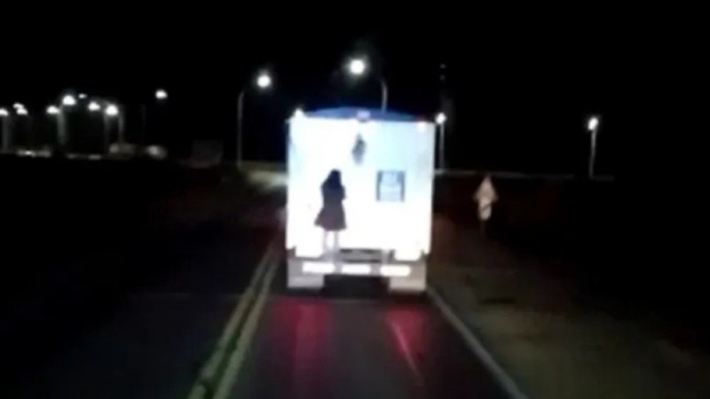 Captura del video filmado por los camioneros.