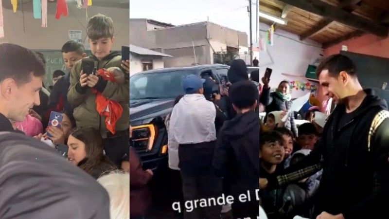 El arquero de la selección visitó un merendero de Mar del Plata.