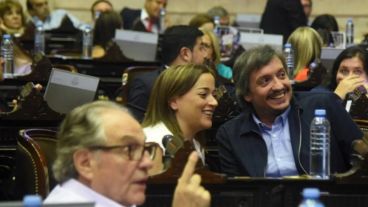Heller, Moreau y Kirchner en pleno debate de Diputados.