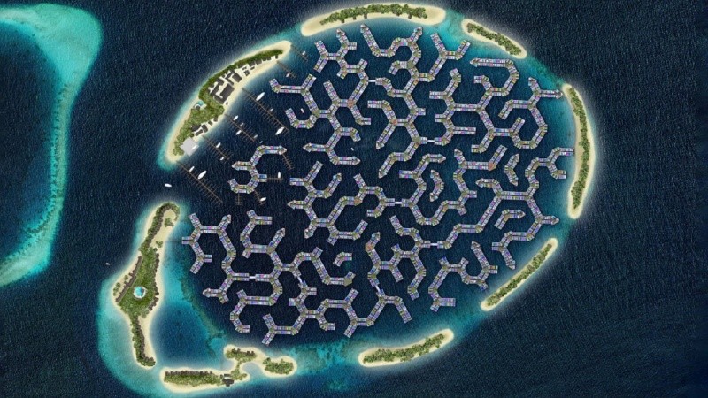 Los primeros residentes de Maldives Floating City podrían ocupar sus casas en 2024.