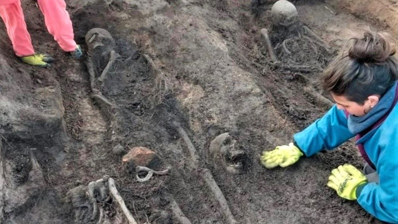 Esqueletos humanos entre los elementos hallados en el sur provincial.