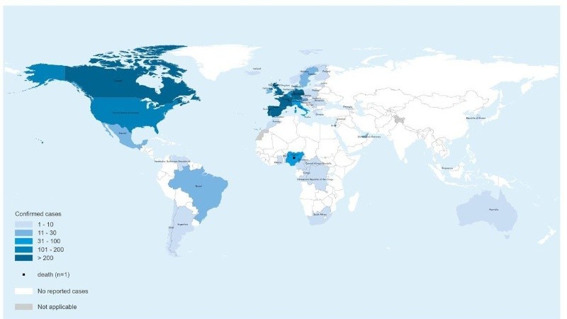 La mayoría de los casos se registraron en la región de Europa.