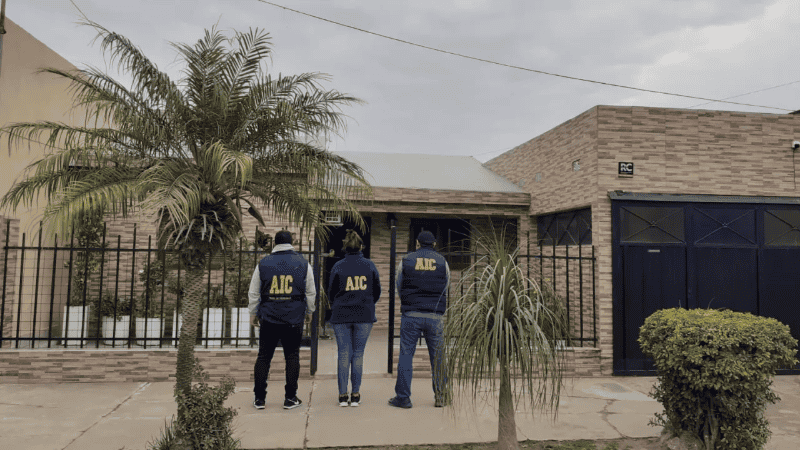 Uno de los domicilios allanados.