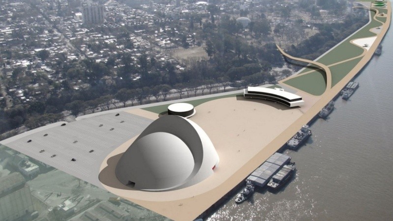 Una maqueta del proyecto que Niemeyer entregó a Rosario en 2008.
