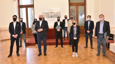 Perotti y Batakis durante una reunión de 2020.