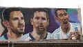 Mural de selección: Messi, Maxi Rodríguez y Di María juntos en barrio Belgrano
