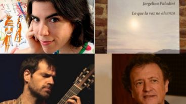 Isol Misenta, portada del libro "Lo que la voz no alcanza" y el concierto de guitarras de Emiliano Quaranta y Pepe Ferrer.
