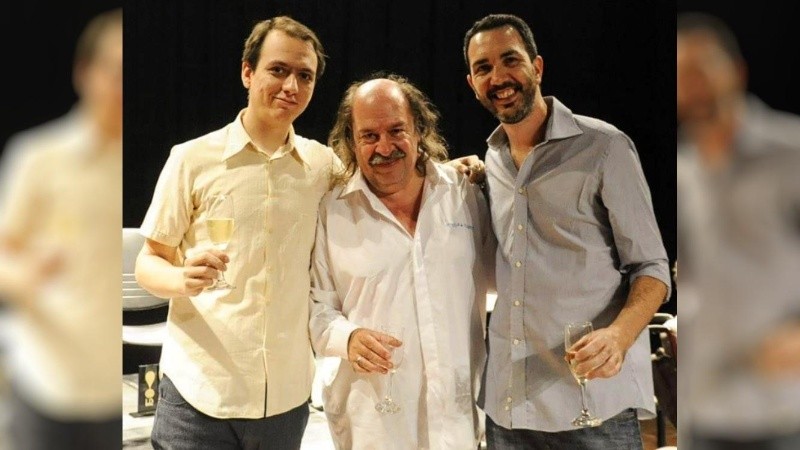 Los músicos rosarinos Ignacio Molinos, Litto Nebbia y Juan Manuel Godoy.