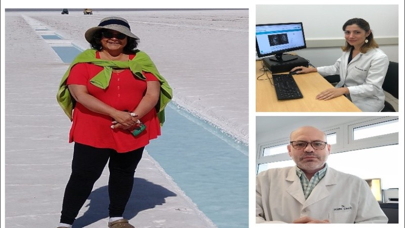 Cecilia y los médicos María Florencia Constantino y Javier Cabaña