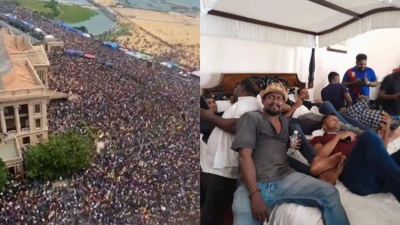 Las impactantes imágenes de la multitudinaria toma de la residencia presidencial en Sri Lanka.