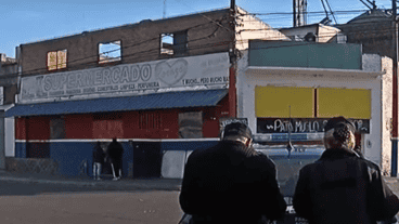 El supermercado baleado en zona sur.