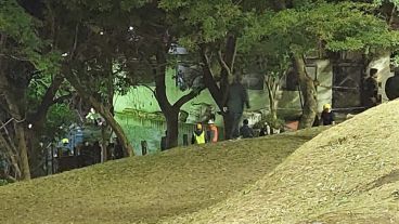 Gran despliegue en la zona de plaza Santos Dumont.