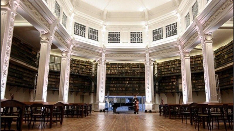 El salón de lectura de la Biblioteca Argentina.