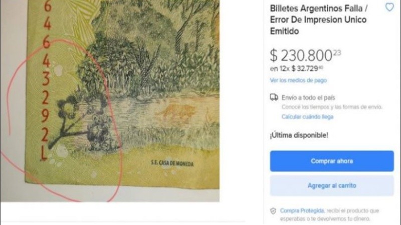El precio del billete varía según el error.