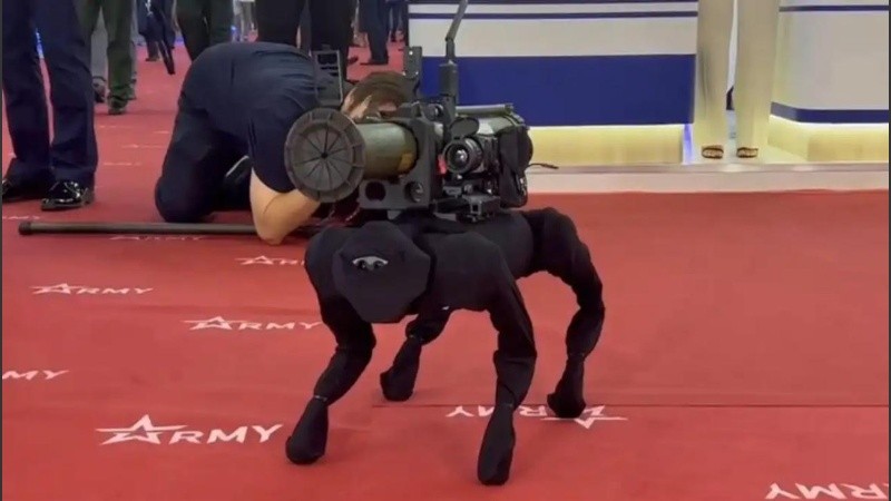 El perro robot M-81 mide 58 cm de largo, pesa 12 kg y es capaz de transportar entre 3 y 10 kg de carga