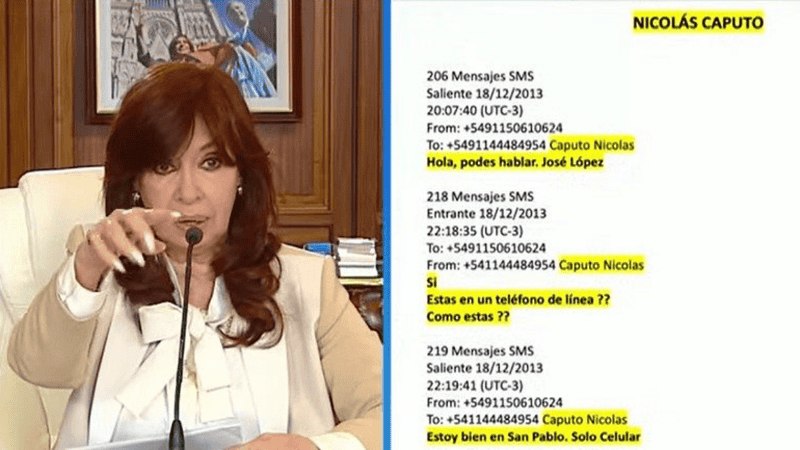 Mensajes con deseos de “feliz día del amigo” y reuniones familiares entre Caputo y López.