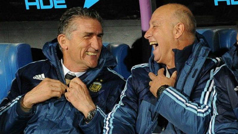 El Camello y el Patón disfrutando la etapa juntos en la selección argentina.