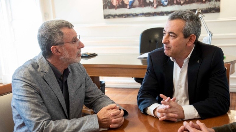 Javkin y Rimoldi reunidos este martes.